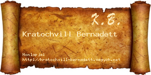 Kratochvill Bernadett névjegykártya